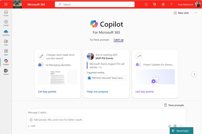 Copilot catch up.

Copilot for Microsoft 365