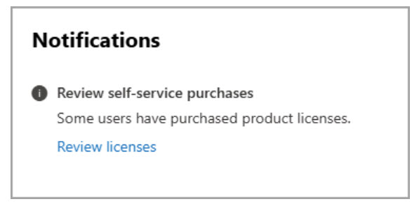 Notification for self-service purchases