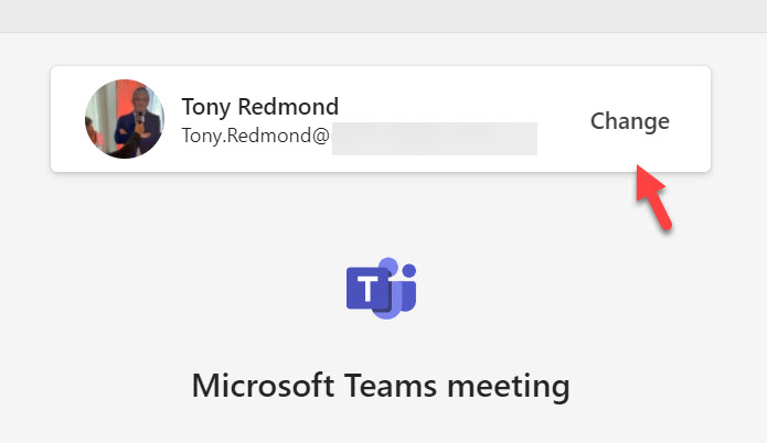 The option to change account when joining a Teams meeting in another tenant.

Change account to attend a Teams meeting