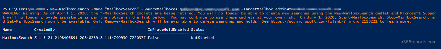 retiring search-mailbox cmdlet
